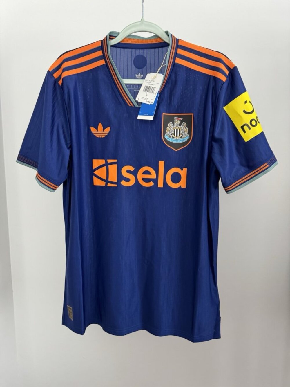 Adidas Newcastle United Jersey Men's Large Navy Orange Soccer Kit NWT $150